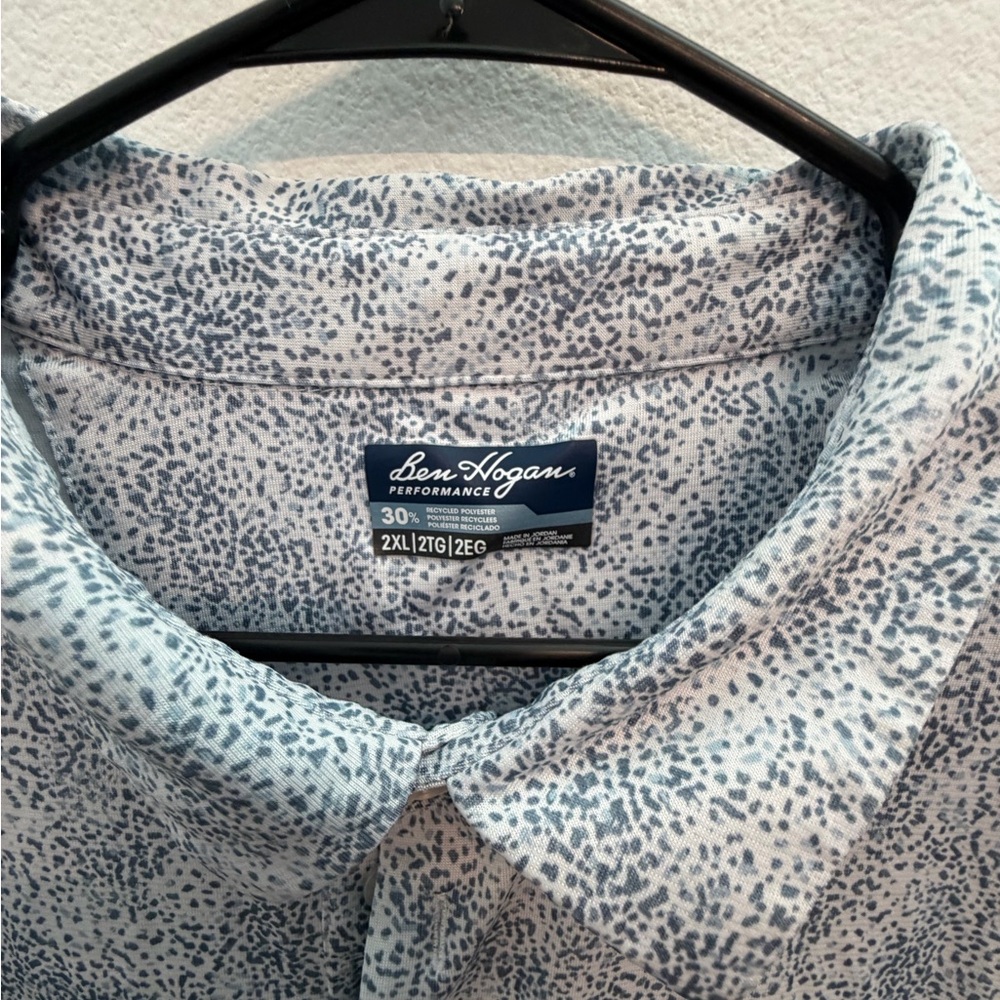Ben Hogan Performance Men’s Blue Pattern Polo Shi… - image 3